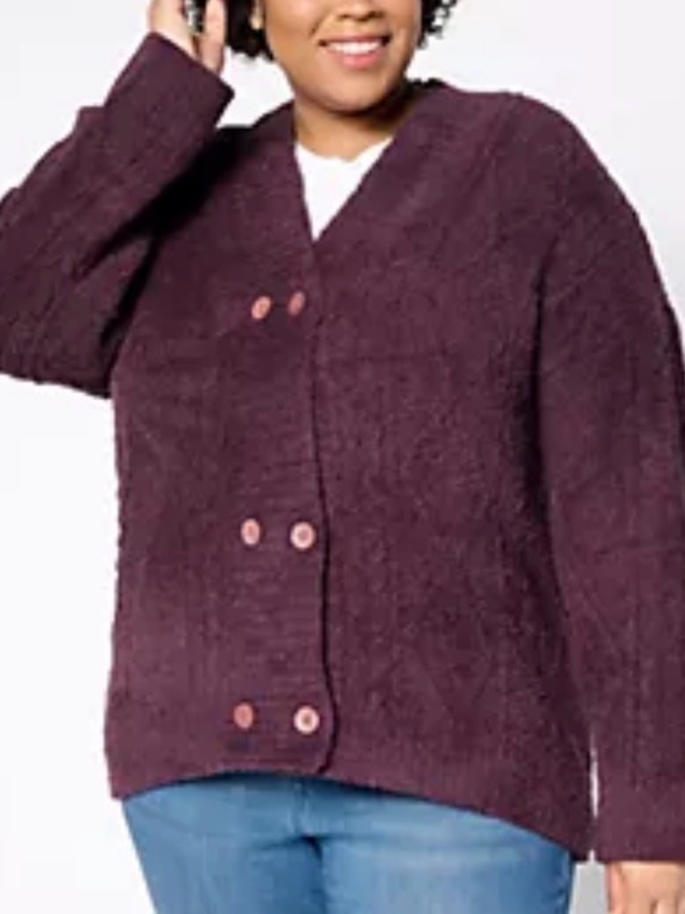 Barefoot Dreams CozyChic Purple Wrap Cardigan Sweater Soft Plush Size S